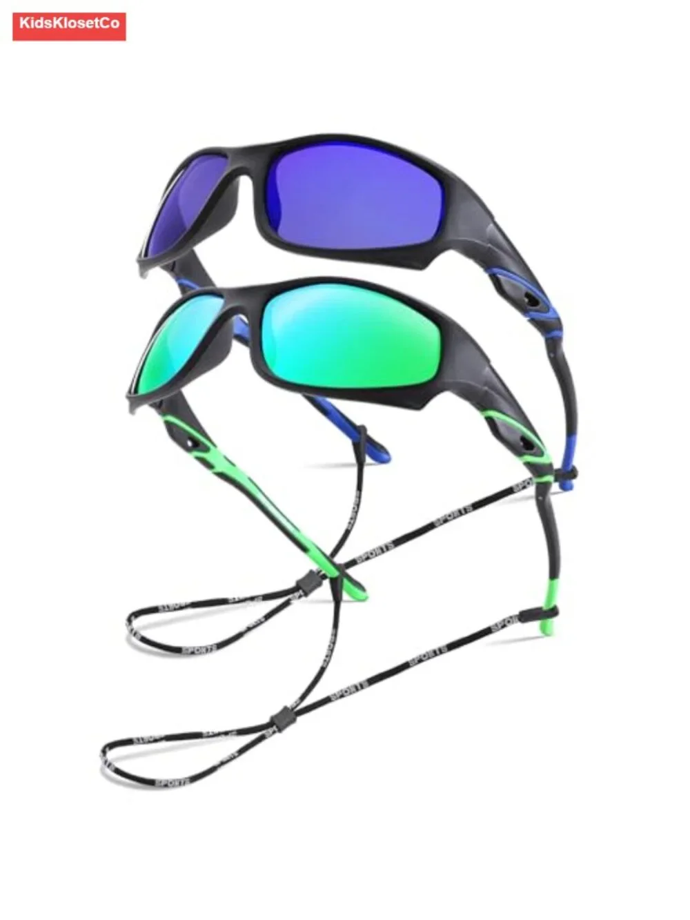 Polarized Youth Sports Sunglasses with Strap - Unbreakable Flexible